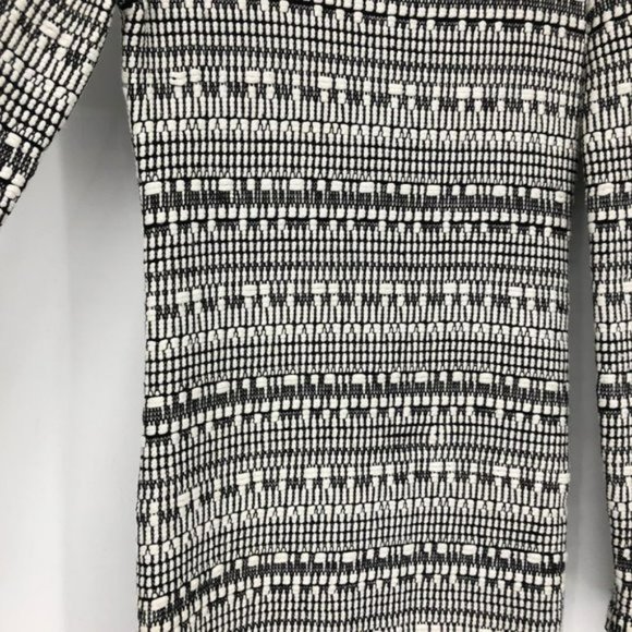 Helmet Lang Black   White knit mixed  print linen blend bodycon mini dress SP - Picture 11 of 16